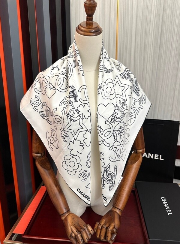 위핑,샤넬 CHANEL 로고 패션 디자인 캐주얼 스카프