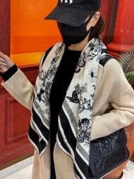 디올 DIOR 로고 패션 패턴 디자인 캐주얼 스카프
