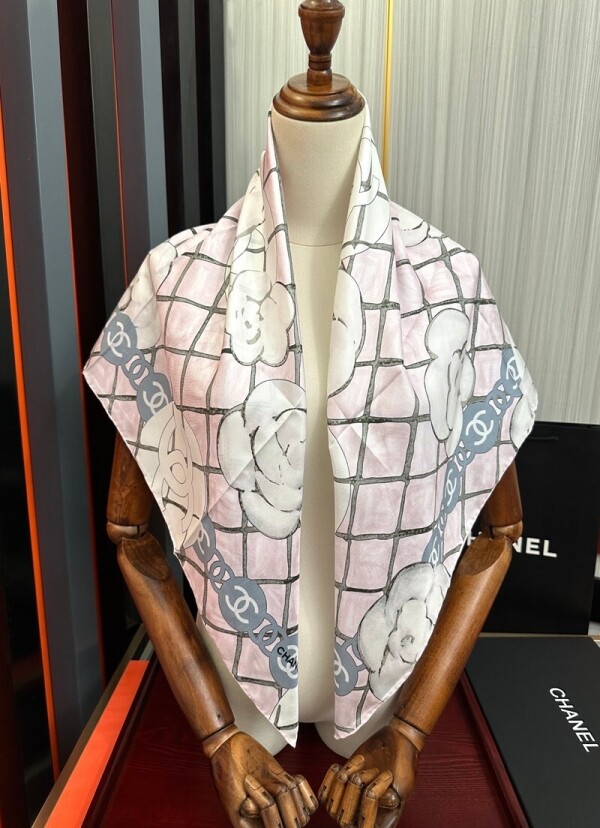 위핑,샤넬 CHANEL 로고 모던 클래식 패턴 캐주얼 스카프