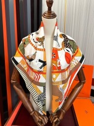 에르메스 Hermès 모던 빈티지 패턴 캐주얼 스카프