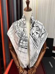 샤넬 CHANEL 모던 디자인 패턴 캐주얼 스카프