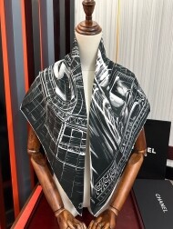 샤넬 CHANEL 모던 디자인 패턴 캐주얼 스카프