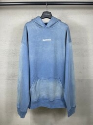 발렌시아가 BALENCIAGA 로고 프린트 캐주얼 루즈핏 긴팔 커플 후드