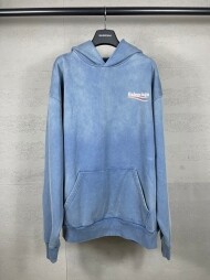 발렌시아가 BALENCIAGA 로고 프린트 캐주얼 루즈핏 긴팔 커플 후드
