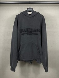 발렌시아가 BALENCIAGA 로고 프린트 구제 긴팔 커플 후드티