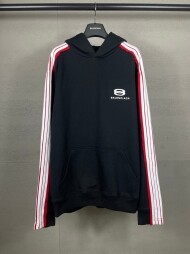 발렌시아가 BALENCIAGA 소매 골지 긴팔 커플 후드