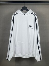 발렌시아가 BALENCIAGA 소매 골지 긴팔 커플 후드