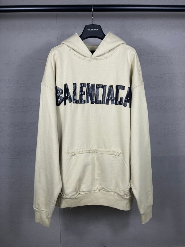 위핑,발렌시아가 BALENCIAGA 캐주얼 레터링 로고 긴팔 커플 후드