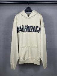발렌시아가 BALENCIAGA 캐주얼 레터링 로고 긴팔 커플 후드