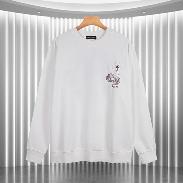 위핑,크롬하츠 Chrome Hearts 십자가자수+철물로고 라운드커플긴팔맨투맨