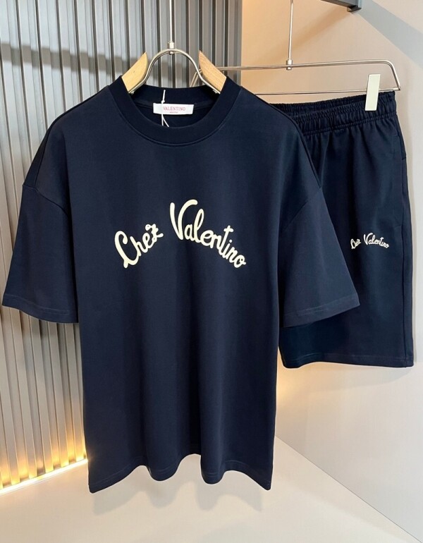 위핑,발렌티노 Valentino 모던 클래식 캐주얼 반팔 반팔 세트