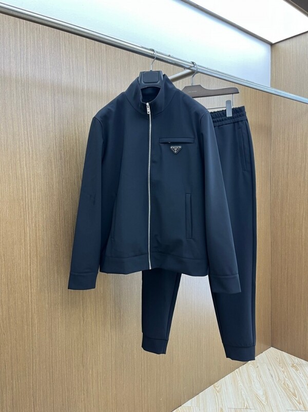 위핑,프라다 PRADA 남성 클래식 캐주얼 긴팔 팬츠 세트