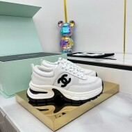 샤넬 CHANEL 듀얼 C 로고 키높이 통기성 여성 운동화