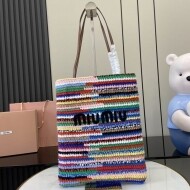 미우미우 MIU MIU 모던 자수 짜임 토트백