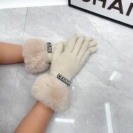 셀린느 CELINE 영문로고 토끼털 여성양털장갑