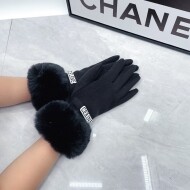 셀린느 CELINE 영문로고 토끼털 여성양털장갑