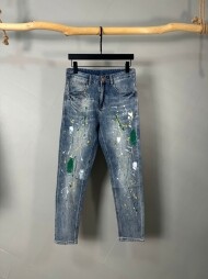 구찌 GUCCI 패션 그래피티 워싱 남성 청바지