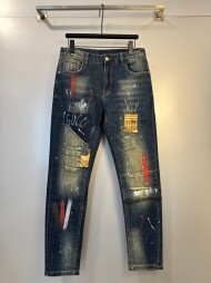 구찌 GUCCI 트렌드 그래피티 캐주얼 남자 청바지