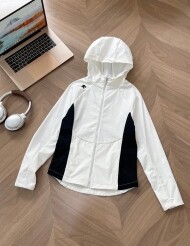 데상트 DESCENTE 클래식 로고 캐주얼 얇은 여성 후드 코트