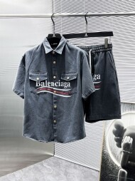 발렌시아가 BALENCIAGA 클래식 빈티지 캐주얼 반팔 세트