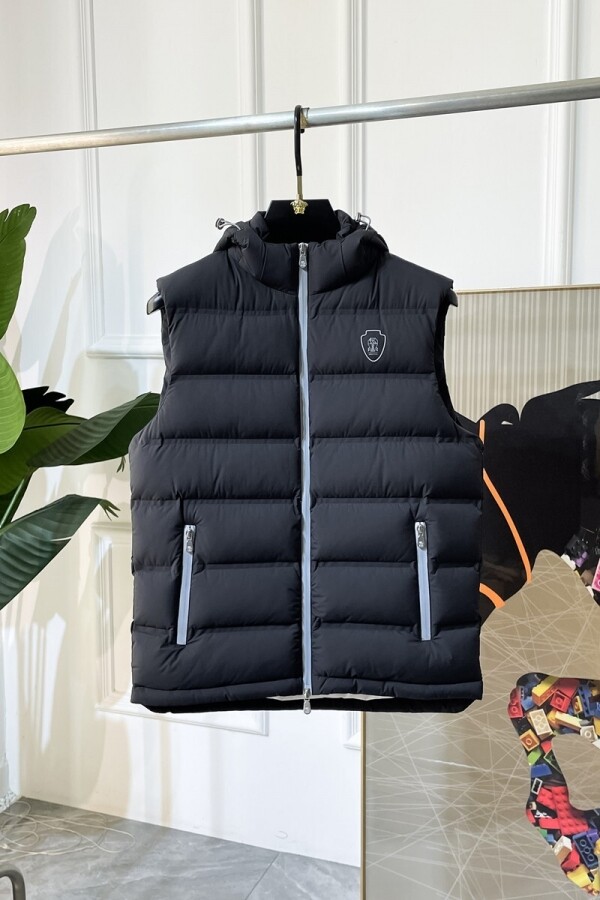 위핑,브루넬로 쿠치넬리 Brunello Cucinelli 모던 클래식 캐주얼 다운 베스트 코트