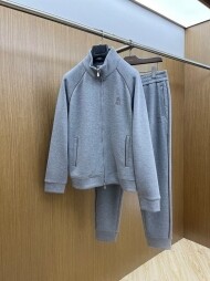 브루넬로 쿠치넬리 Brunello Cucinelli 클래식 캐주얼 긴팔 코트 팬츠 패션 트레이닝 세트