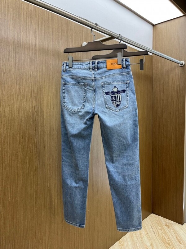 위핑,펜디 FENDI 모던 클래식 심플 캐주얼 데님 팬츠