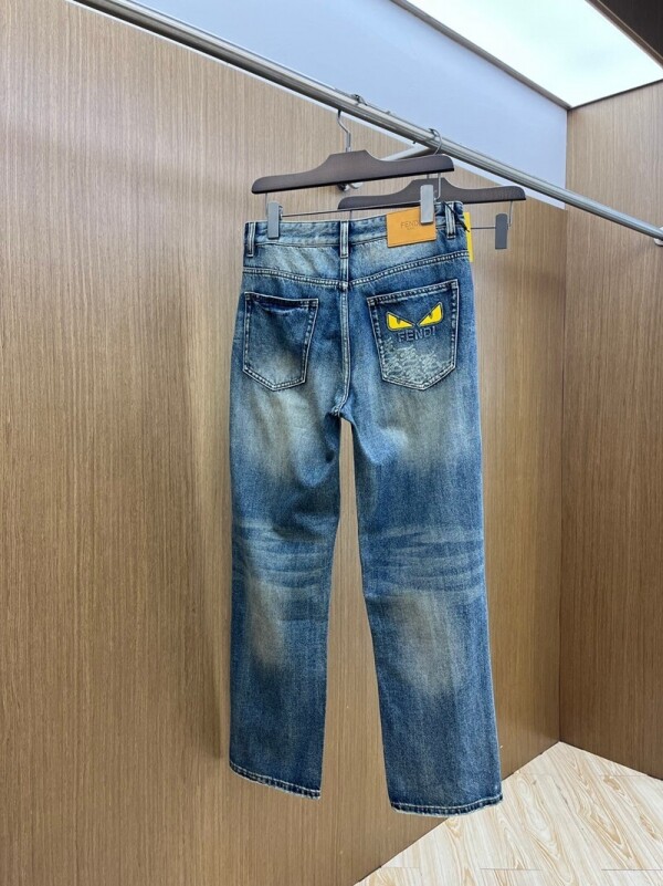 위핑,펜디 FENDI 모던 심플 디자인 캐주얼 데님 팬츠