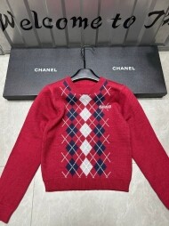 미우미우 MIU MIU 앤티크 아가일 풀오버 니트 톱