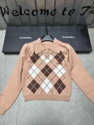 미우미우 MIU MIU 빈티지 아가일 체크 풀오버 폴로 니트 톱