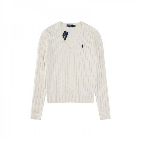 위핑,폴로 랄프로렌 RALPH LAUREN 자수 브이넥 긴팔 니트 톱
