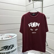 펜디 FENDI 트렌디한 디자인 캐주얼 반팔 티 남녀 공용