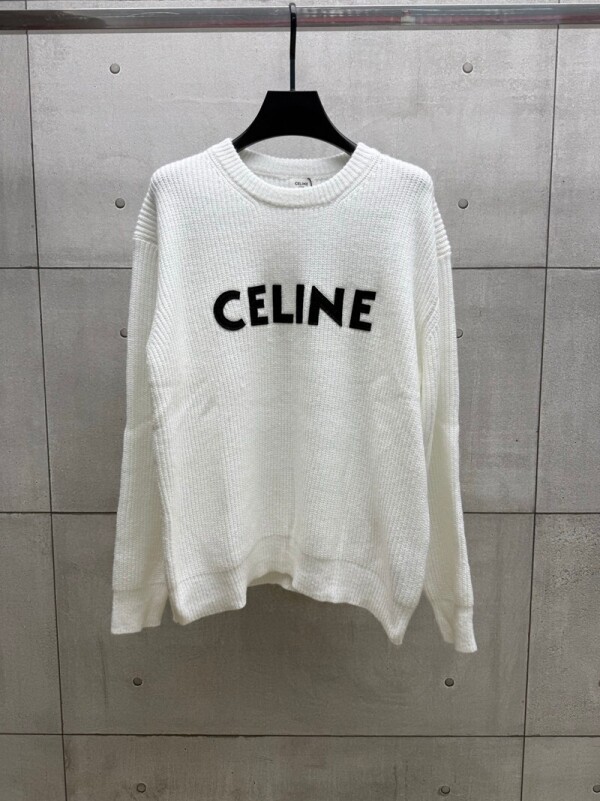 위핑,셀린느 CELINE 로고 모던 클래식 캐주얼 니트