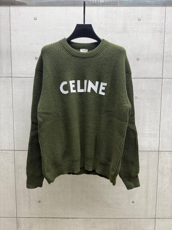 위핑,셀린느 CELINE 로고 모던 클래식 캐주얼 니트