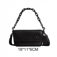 COACH 코치 숄더백 CR754 레더 핸드백 크로스 바디 포셰트 가방 BLACK