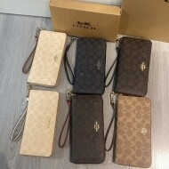 코치 시그니처 캔버스 롱 지퍼 어라운드 월렛 CW778 IMXDM