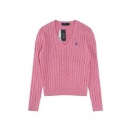 폴로 랄프로렌 RALPH LAUREN 자수 브이넥 긴팔 니트 톱