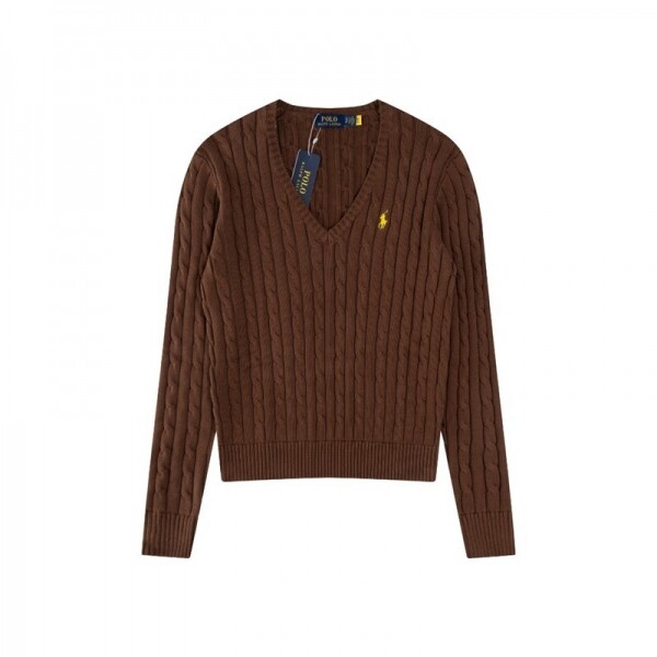 위핑,폴로 랄프로렌 RALPH LAUREN 자수 브이넥 긴팔 니트 톱