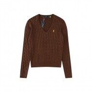 폴로 랄프로렌 RALPH LAUREN 자수 브이넥 긴팔 니트 톱