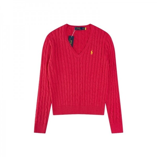 위핑,폴로 랄프로렌 RALPH LAUREN 자수 브이넥 긴팔 니트 톱