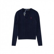 폴로 랄프로렌 RALPH LAUREN 자수 브이넥 긴팔 니트 톱