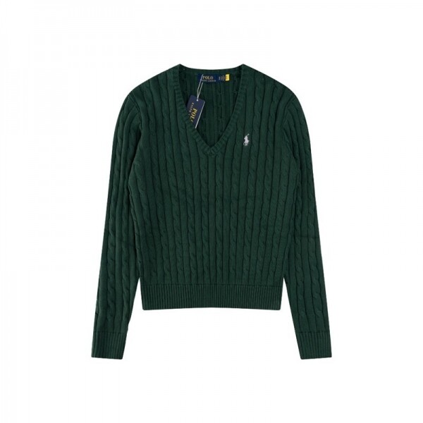 위핑,폴로 랄프로렌 RALPH LAUREN 자수 브이넥 긴팔 니트 톱