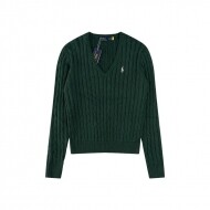 폴로 랄프로렌 RALPH LAUREN 자수 브이넥 긴팔 니트 톱