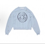 아크네 스튜디오 Acne Studios 대미지 라운드 로고 모던 남녀 긴팔 맨투맨