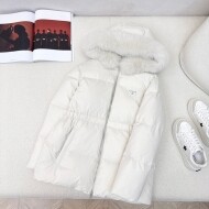 프라다 PRADA 모던 심플 여성 블루종 다운 코트