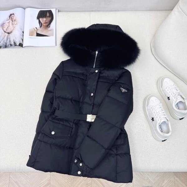 위핑,프라다 PRADA 모던 심플 여성 따뜻한 패딩 코트