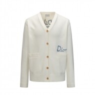 디올 DIOR 브이넥 영문 자가드 패션 남녀 니트 카디건