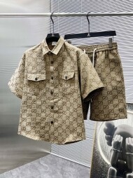 구찌 GUCCI 로고 클래식 빈티지 캐주얼 반팔 반팔 세트