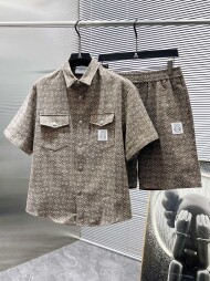 로에베 LOEWE 로고 클래식 빈티지 캐주얼 반팔 반팔 세트