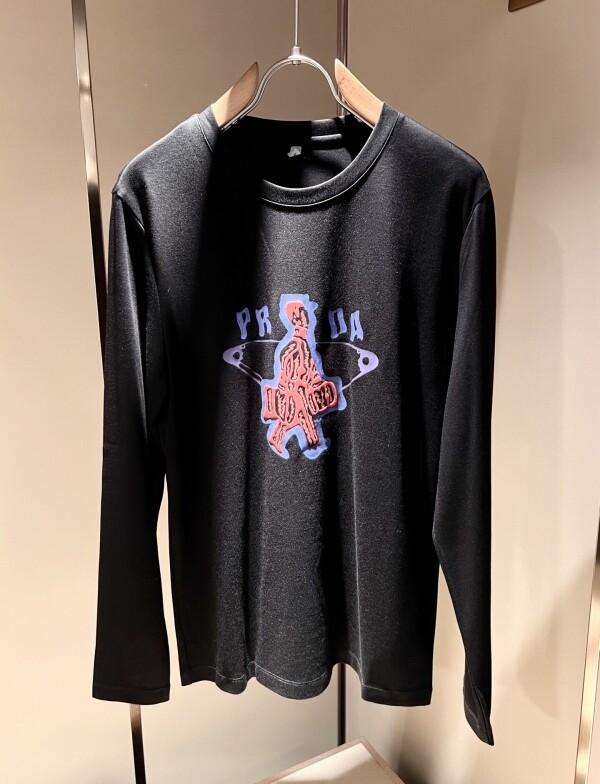 위핑,프라다 PRADA 패션 프린트 트렌드 캐주얼 긴팔티셔츠 남녀공용